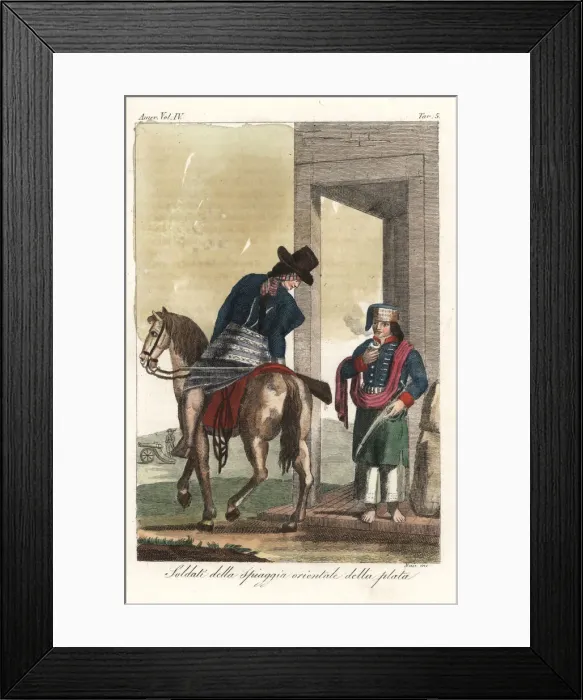 Framed Print : Gaucho soldiers drinking mate tea Framed Print : Gaucho soldiers drinking mate tea