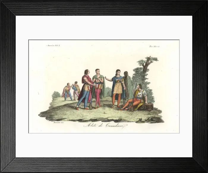 Framed Print : Costumes of Native Americans of Canada, 19th century Framed Print : Costumes of Native Americans of Canada, 19th century