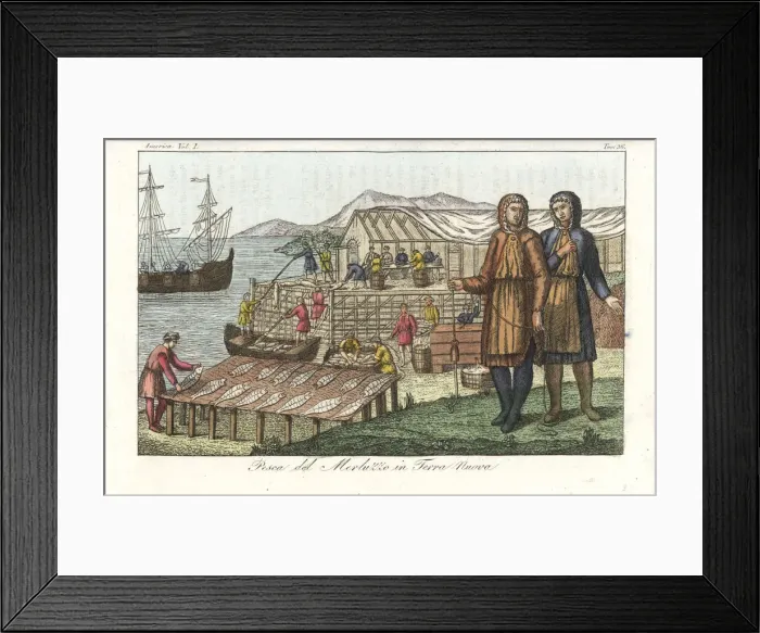 Framed Print : Cod fishery in the New World Framed Print : Cod fishery in the New World