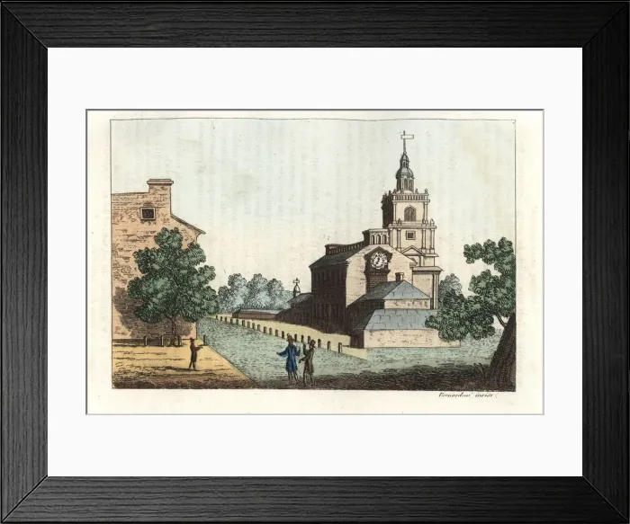 Framed Print : View of the Pennsylvania State House in Philadelphia, 1787 Framed Print : View of the Pennsylvania State House in Philadelphia, 1787