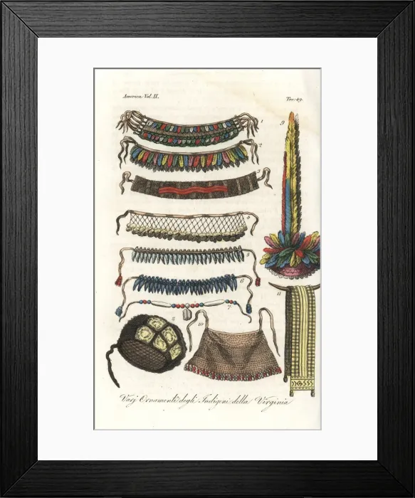 Framed Print : Ornaments of the Native Americans of Virginia Framed Print : Ornaments of the Native Americans of Virginia