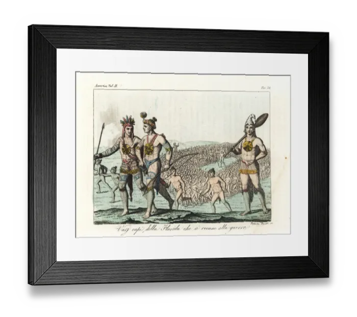 Framed Print : Chieftains of various Florida Native American Framed Print : Chieftains of various Florida Native American