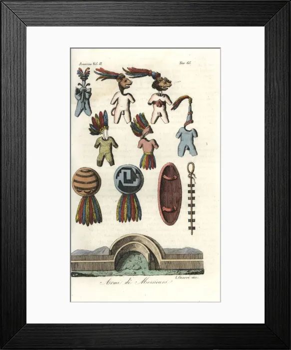 Framed Print : Armor and weapons of the Mexicans (Aztecs) Framed Print : Armor and weapons of the Mexicans (Aztecs)
