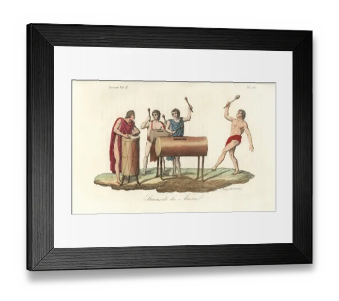 Framed Print : Musical instruments of the Aztecs, including Framed Print : Musical instruments of the Aztecs, including