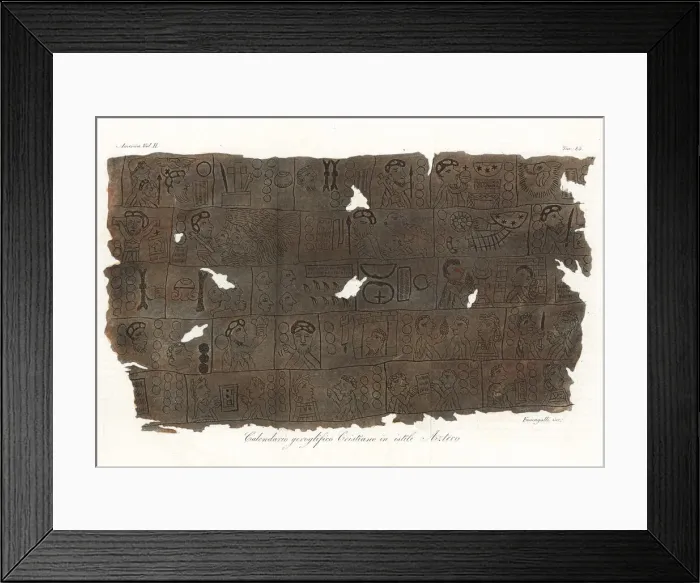 Framed Print : Hieroglyphic Christian calendar on an Aztec stele Framed Print : Hieroglyphic Christian calendar on an Aztec stele