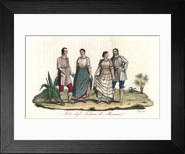 Framed Print : Costumes of the native Mexicans of the Lake Framed Print : Costumes of the native Mexicans of the Lake