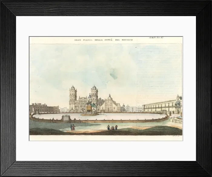 Framed Print : View of the Grand Plaza of Mexico City, circa 1820 Framed Print : View of the Grand Plaza of Mexico City, circa 1820