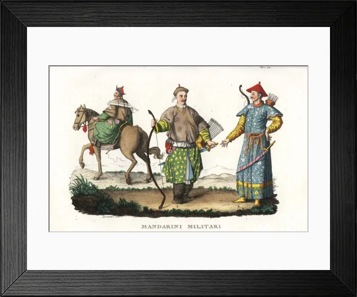 Framed Print : Chinese mandarins in military uniform Framed Print : Chinese mandarins in military uniform