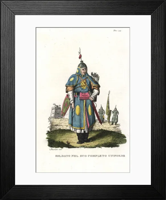 Framed Print : Chinese soldier in complete uniform