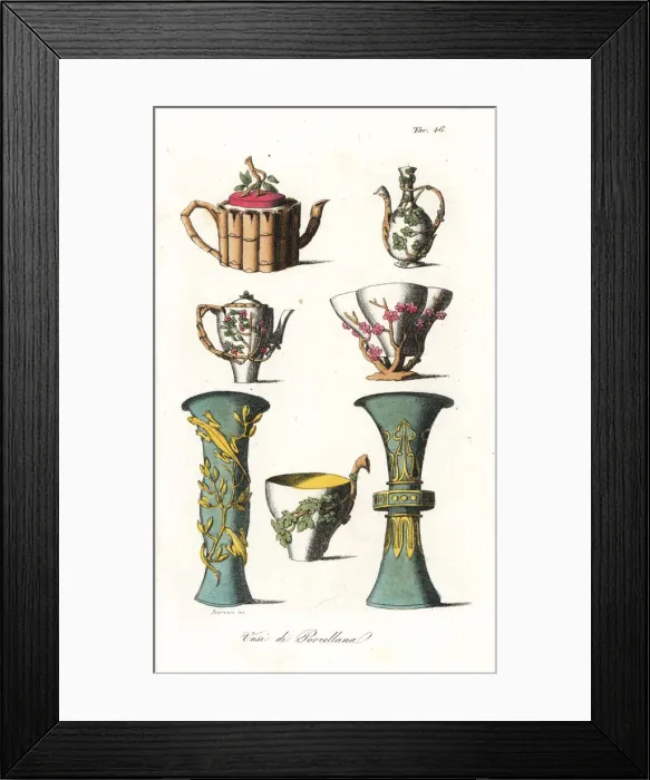 Framed Print : Chinese porcelain vases and teapots Framed Print : Chinese porcelain vases and teapots