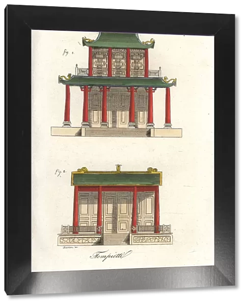 Front elevation of Chinese temples