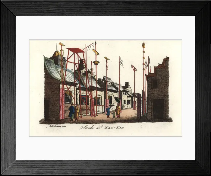 Framed Print : Street in Nanjing, China, 1830s Framed Print : Street in Nanjing, China, 1830s