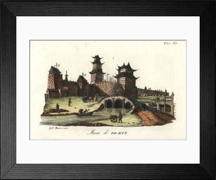 Framed Print : Wall, fortress and bridge at Peking (Beijing), China Framed Print : Wall, fortress and bridge at Peking (Beijing), China