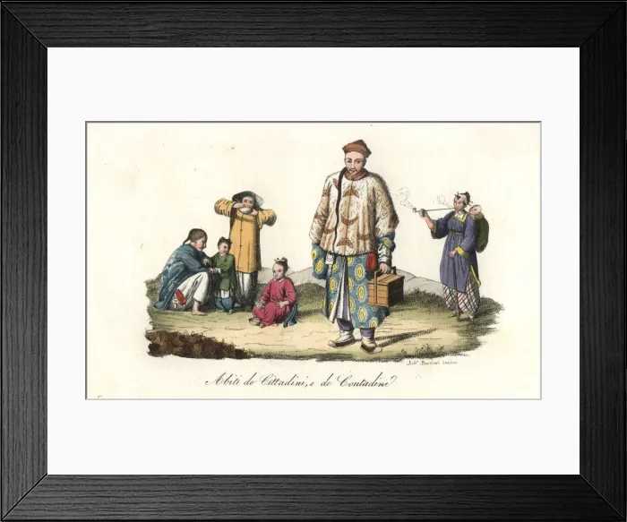 Framed Print : Costumes of city dwellers and farmers