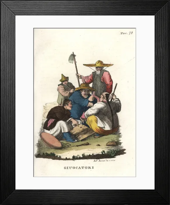 Framed Print : Chinese men playing the game of go Framed Print : Chinese men playing the game of go