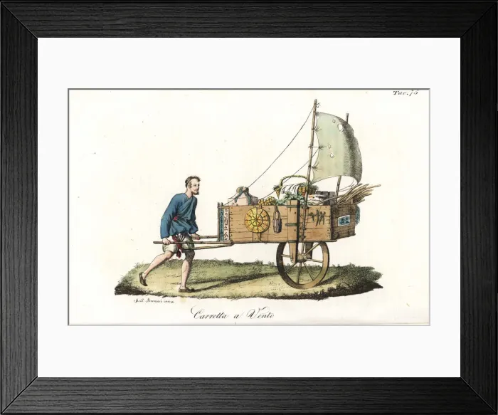 Framed Print : Chinese itinerant merchant with cart loaded Framed Print : Chinese itinerant merchant with cart loaded