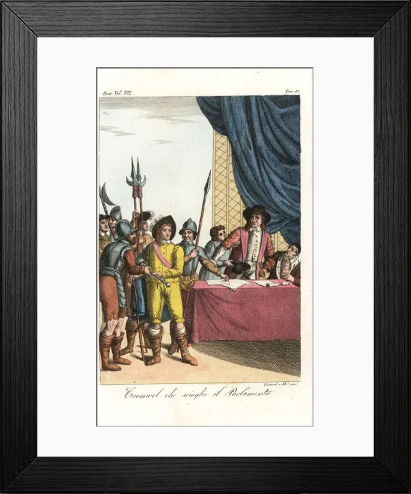 Framed Print : Oliver Cromwell dissolving the long parliament, 1653 Framed Print : Oliver Cromwell dissolving the long parliament, 1653