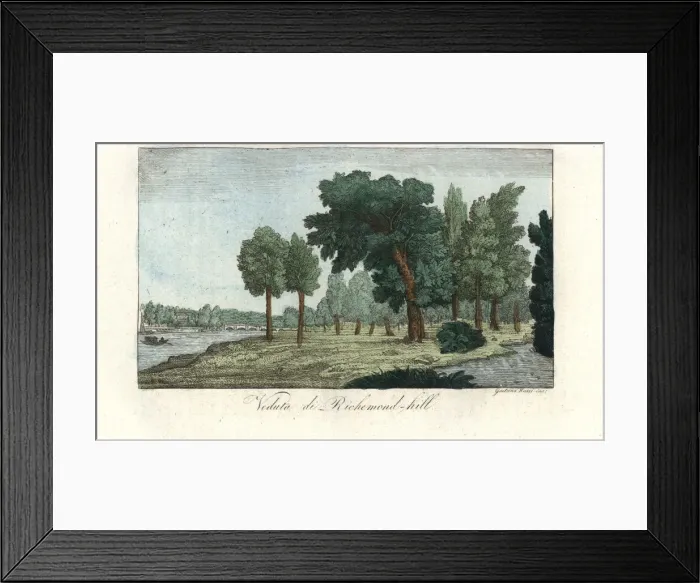 Framed Print : View of Richmond Hill, London, early 19th century Framed Print : View of Richmond Hill, London, early 19th century