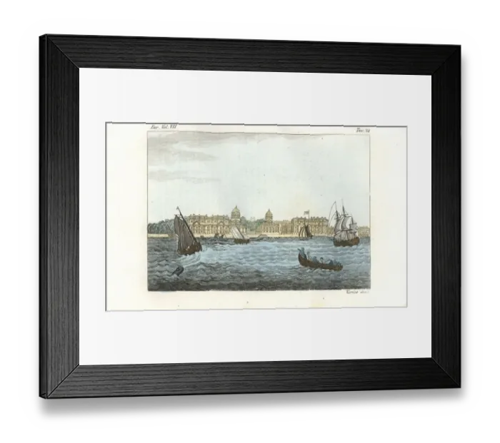 Framed Print : Greenwich Hospital on the River Thames, London, 18th century Framed Print : Greenwich Hospital on the River Thames, London, 18th century