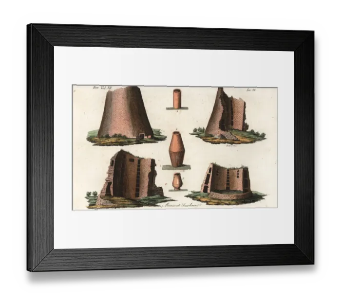 Framed Print : Scandinavian monuments and urns Framed Print : Scandinavian monuments and urns