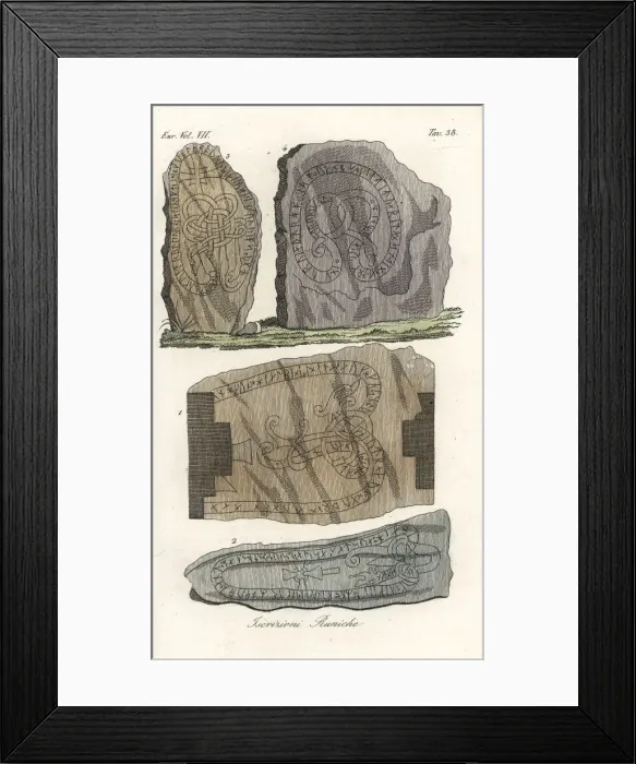 Framed Print : Runic inscriptions of the Vikings in Britain Framed Print : Runic inscriptions of the Vikings in Britain
