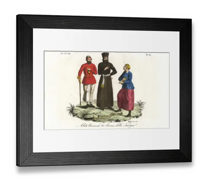 Framed Print : National dress of the peasants of Norway Framed Print : National dress of the peasants of Norway
