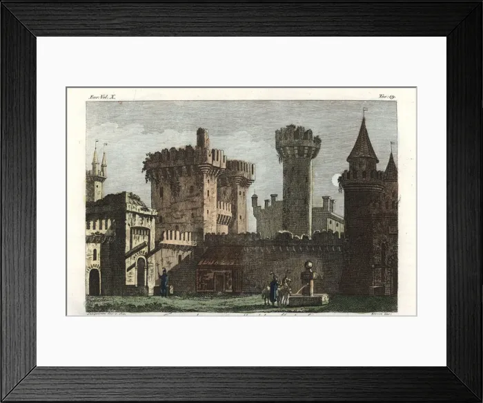 Framed Print : Courtyard and well within the castle built Framed Print : Courtyard and well within the castle built