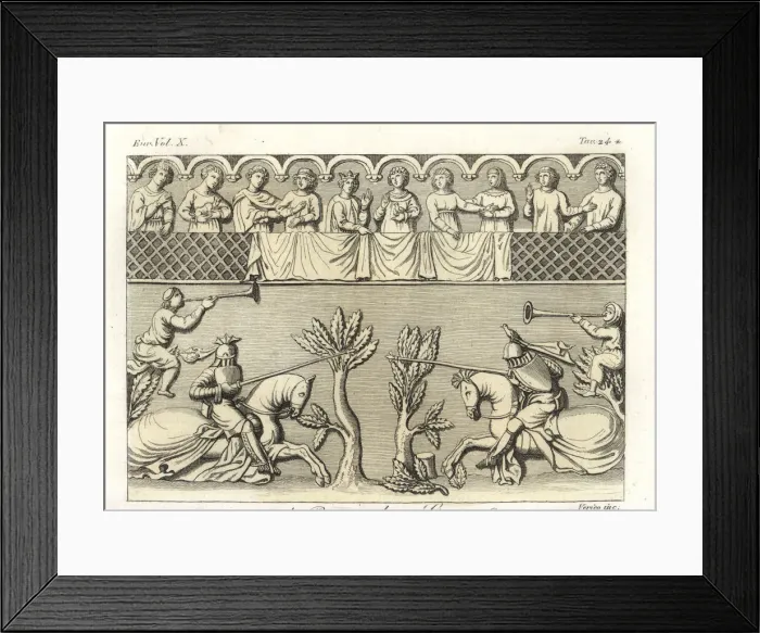 Framed Print : Second bas-relief of a 12th century sarcophagus Framed Print : Second bas-relief of a 12th century sarcophagus