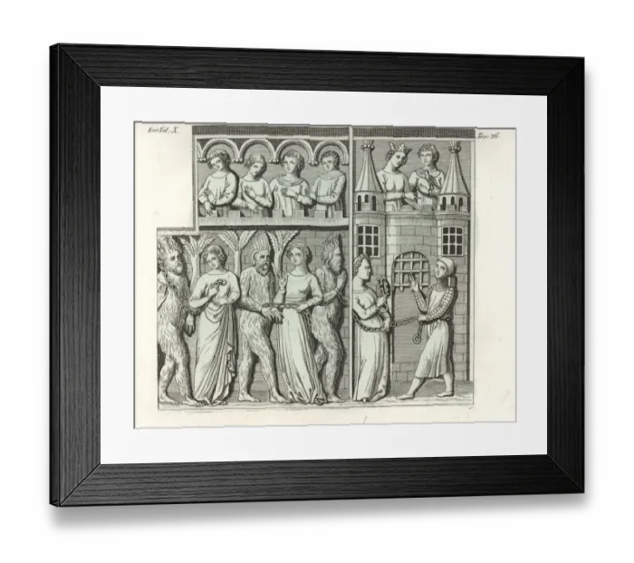 Framed Print : Fourth bas-relief of a 12th century sarcophagus Framed Print : Fourth bas-relief of a 12th century sarcophagus