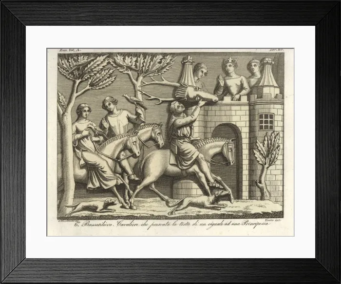 Framed Print : Sixth bas-relief of a 12th century sarcophagus Framed Print : Sixth bas-relief of a 12th century sarcophagus