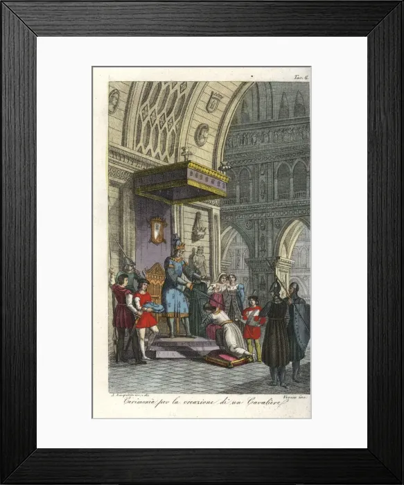 Framed Print : Medieval ceremony of the creation of a knight Framed Print : Medieval ceremony of the creation of a knight