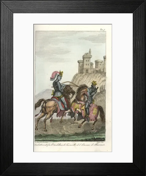 Framed Print : Duel between the Chamberlain of Tancarville Framed Print : Duel between the Chamberlain of Tancarville