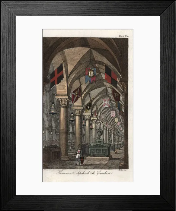 Framed Print : Knights sepulchral monuments and their coats Framed Print : Knights sepulchral monuments and their coats