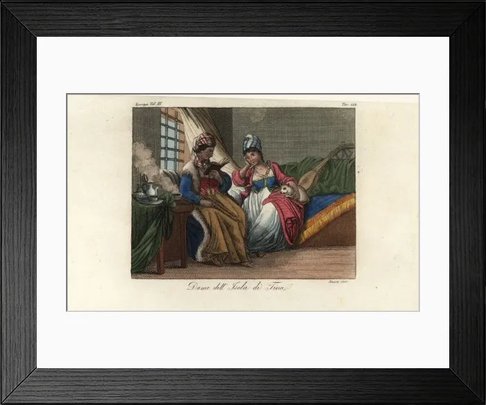 Framed Print : Costume of the women of the island of Tino Framed Print : Costume of the women of the island of Tino