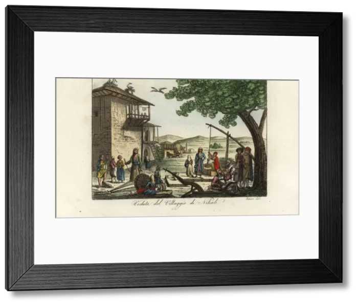 Framed Print : View of the village of Nikali, Thessaly, Greece, 1821 Framed Print : View of the village of Nikali, Thessaly, Greece, 1821