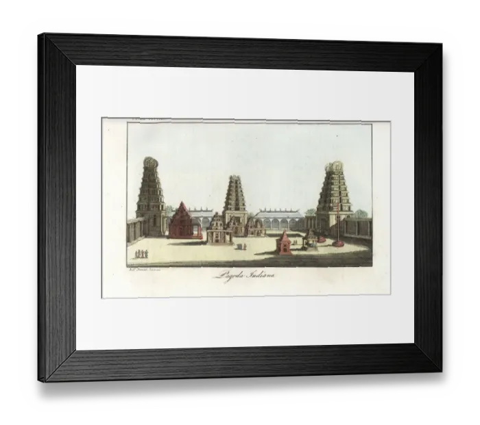 Framed Print : Indian pagodas to Vishnu and Lakshmi within Framed Print : Indian pagodas to Vishnu and Lakshmi within