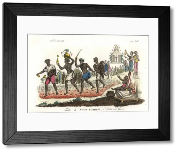 Framed Print : Hindu devotees firewalking in the Nepu Tirunal Framed Print : Hindu devotees firewalking in the Nepu Tirunal