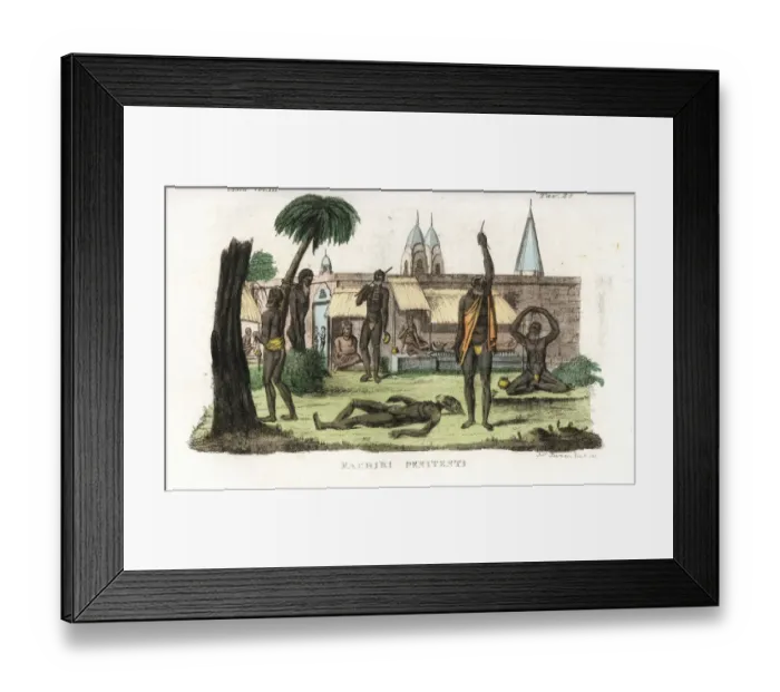 Framed Print : Muslim fakir penitents performing prayers and mortification Framed Print : Muslim fakir penitents performing prayers and mortification