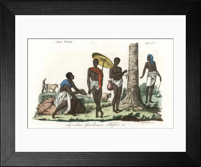 Framed Print : Indian farmers, yokels and gardeners Framed Print : Indian farmers, yokels and gardeners