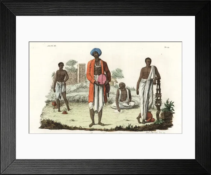 Framed Print : Singer, writer, and vaidya or physician with wood carving Framed Print : Singer, writer, and vaidya or physician with wood carving