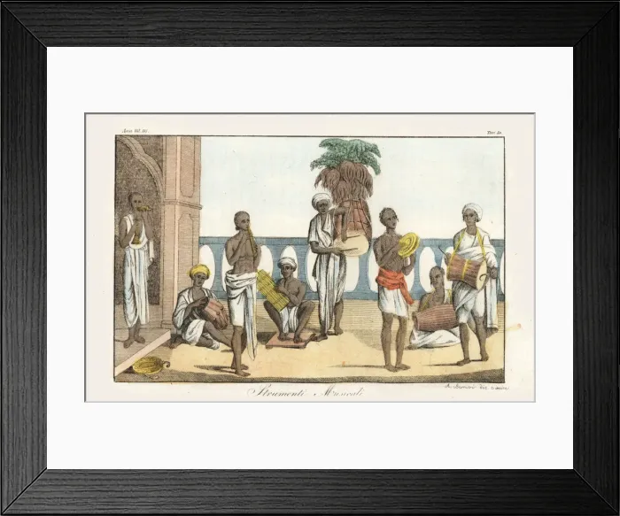 Framed Print : Indian musicians with musical instruments Framed Print : Indian musicians with musical instruments