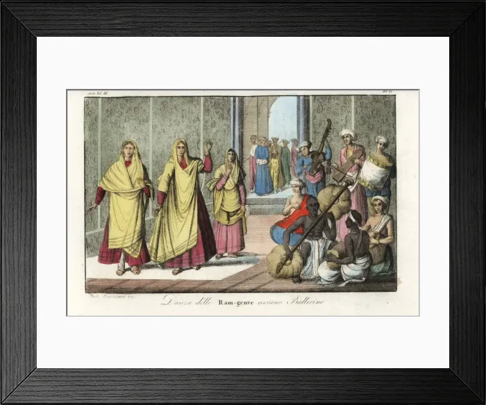 Framed Print : Nautch or Ramjani girls dancing to music Framed Print : Nautch or Ramjani girls dancing to music