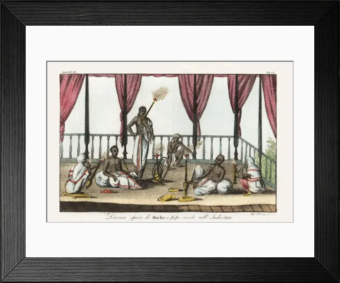 Framed Print : Different types of hookah pipes of India Framed Print : Different types of hookah pipes of India