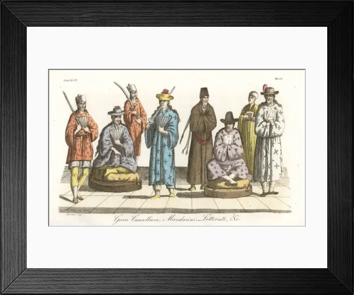Framed Print : Costume of the chancellors, mandarins, courtiers Framed Print : Costume of the chancellors, mandarins, courtiers