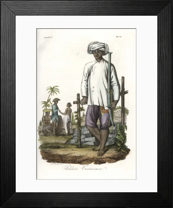 Framed Print : Vietnamese soldier with musket Framed Print : Vietnamese soldier with musket