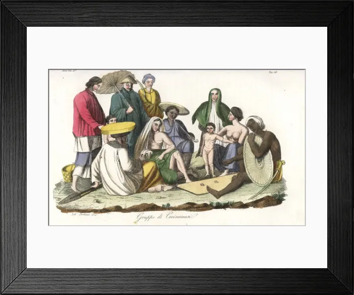 Framed Print : Costumes of the Vietnamese, circa 1800 Framed Print : Costumes of the Vietnamese, circa 1800