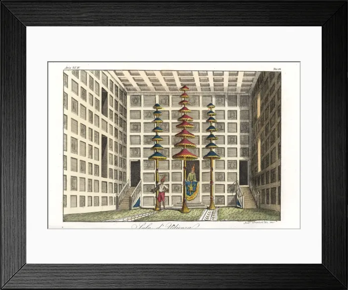 Framed Print : Royal court room decorated with parasols Framed Print : Royal court room decorated with parasols
