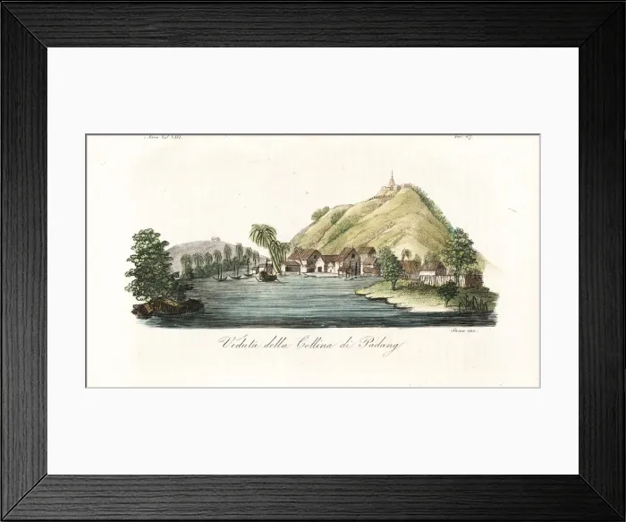 Framed Print : View of the hill of Padang, Sumatra, circa 1800 Framed Print : View of the hill of Padang, Sumatra, circa 1800