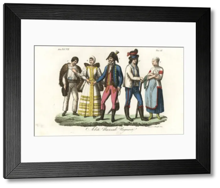 Framed Print : National costumes of the Hungarians, 18th century Framed Print : National costumes of the Hungarians, 18th century