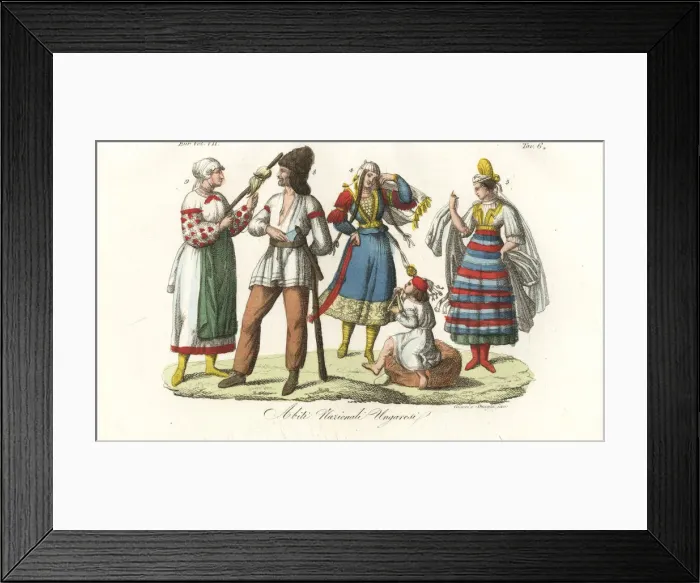 Framed Print : National costumes of the Hungarians, 18th century Framed Print : National costumes of the Hungarians, 18th century